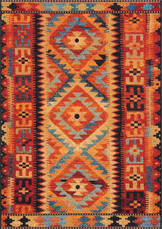 Detail image of 2' x 3' Easy-Clean Tribal Indoor / Outdoor Rug