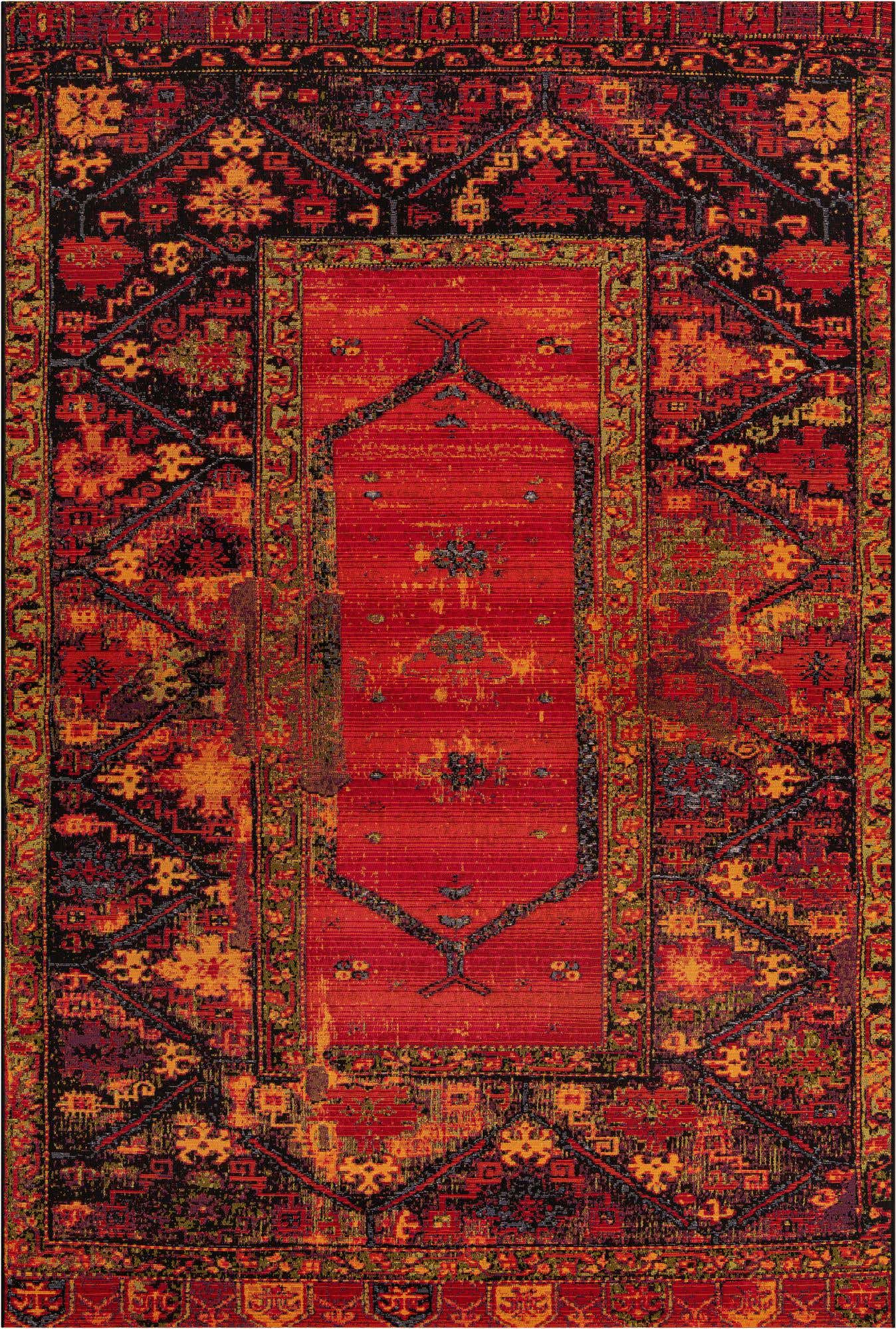 6' x 9' Easy-Clean Tribal Indoor / Outdoor Rug