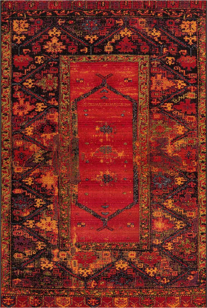 6' x 9' Easy-Clean Tribal Indoor / Outdoor Rug