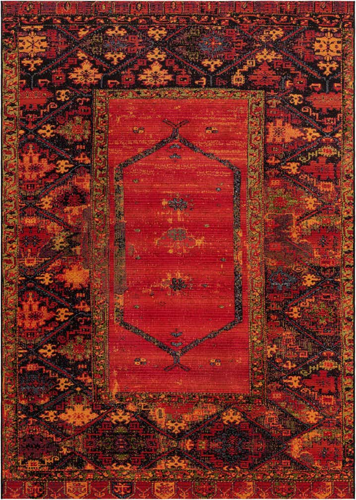 7' x 10' Easy-Clean Tribal Indoor / Outdoor Rug