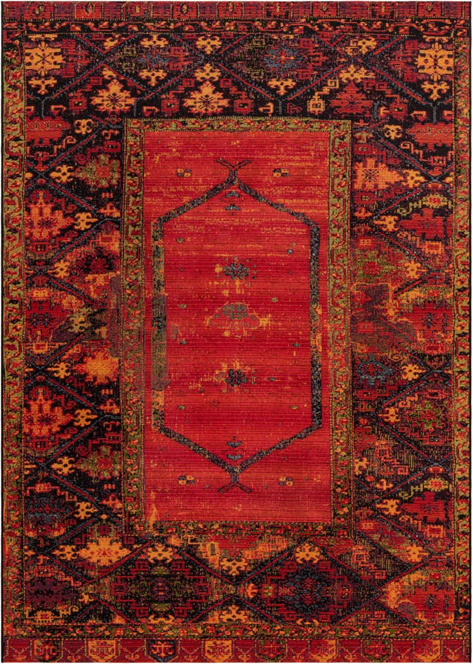 Detail image of 7' x 10' Easy-Clean Tribal Indoor / Outdoor Rug