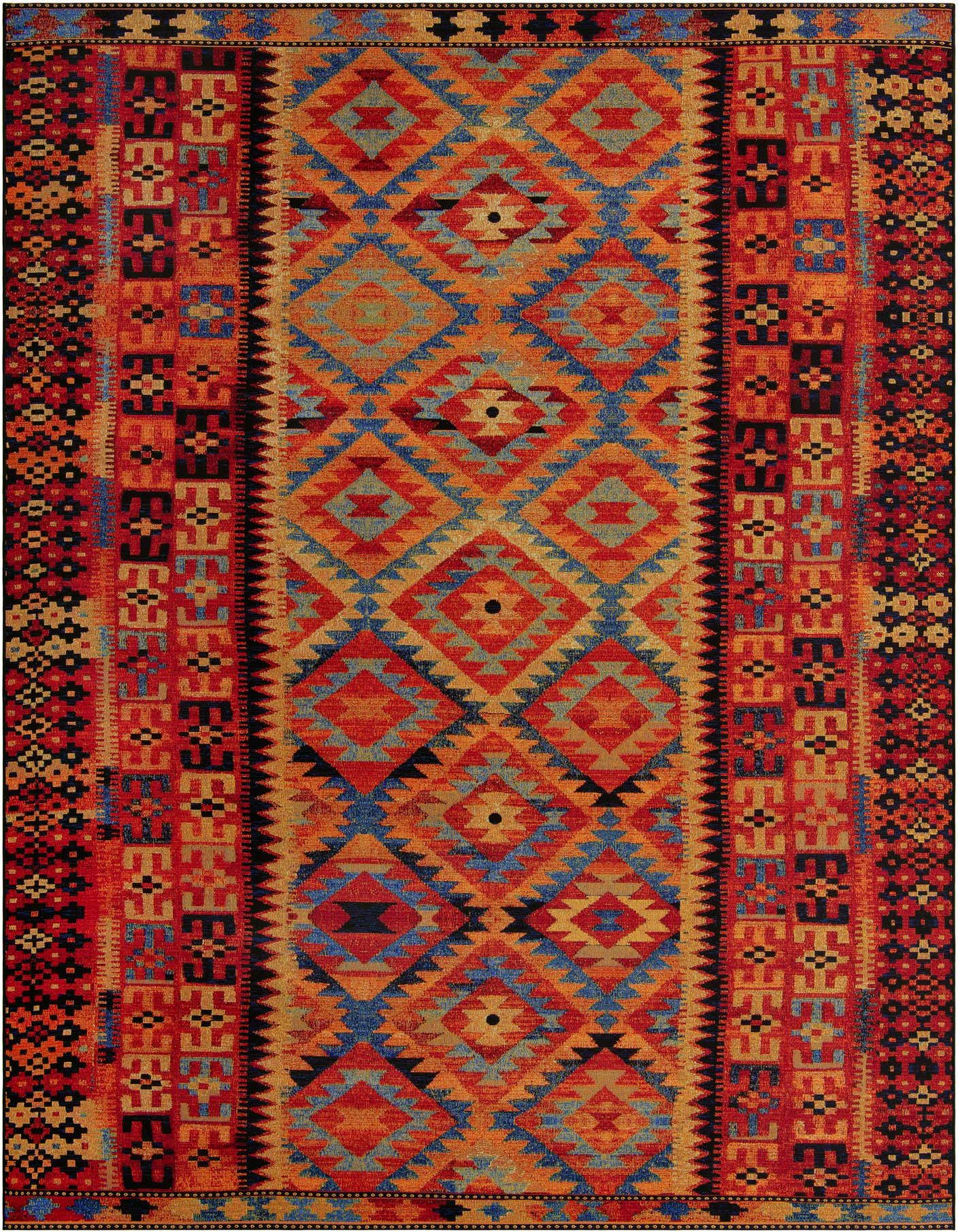 10' x 14' Easy-Clean Tribal Indoor / Outdoor Rug