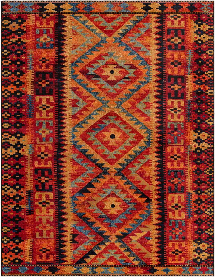 Detail image of 7' x 10' Easy-Clean Tribal Indoor / Outdoor Rug