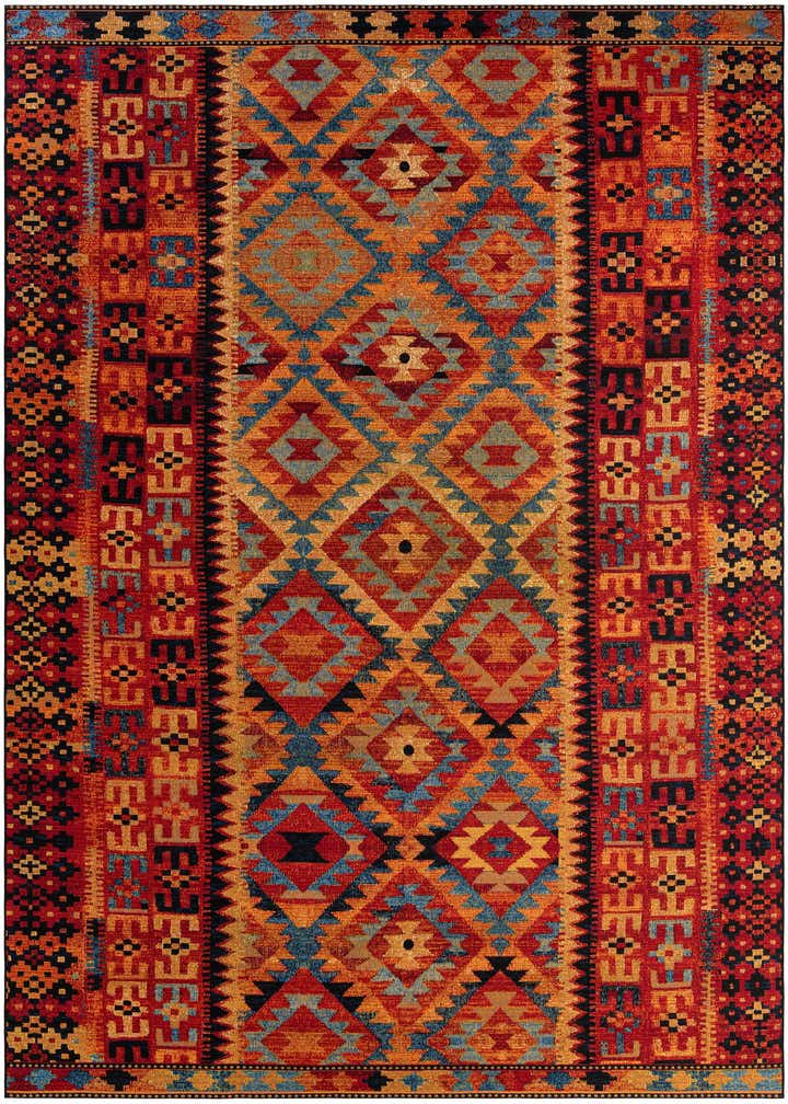 10' x 13' Easy-Clean Tribal Indoor / Outdoor Rug