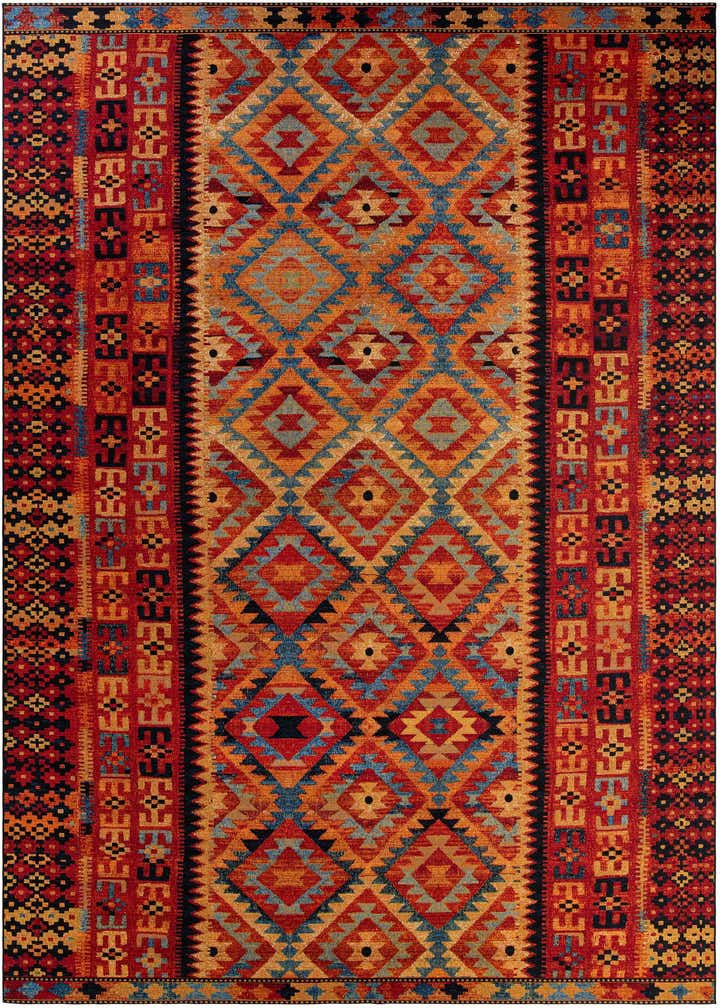 12' x 16' Easy-Clean Tribal Indoor / Outdoor Rug