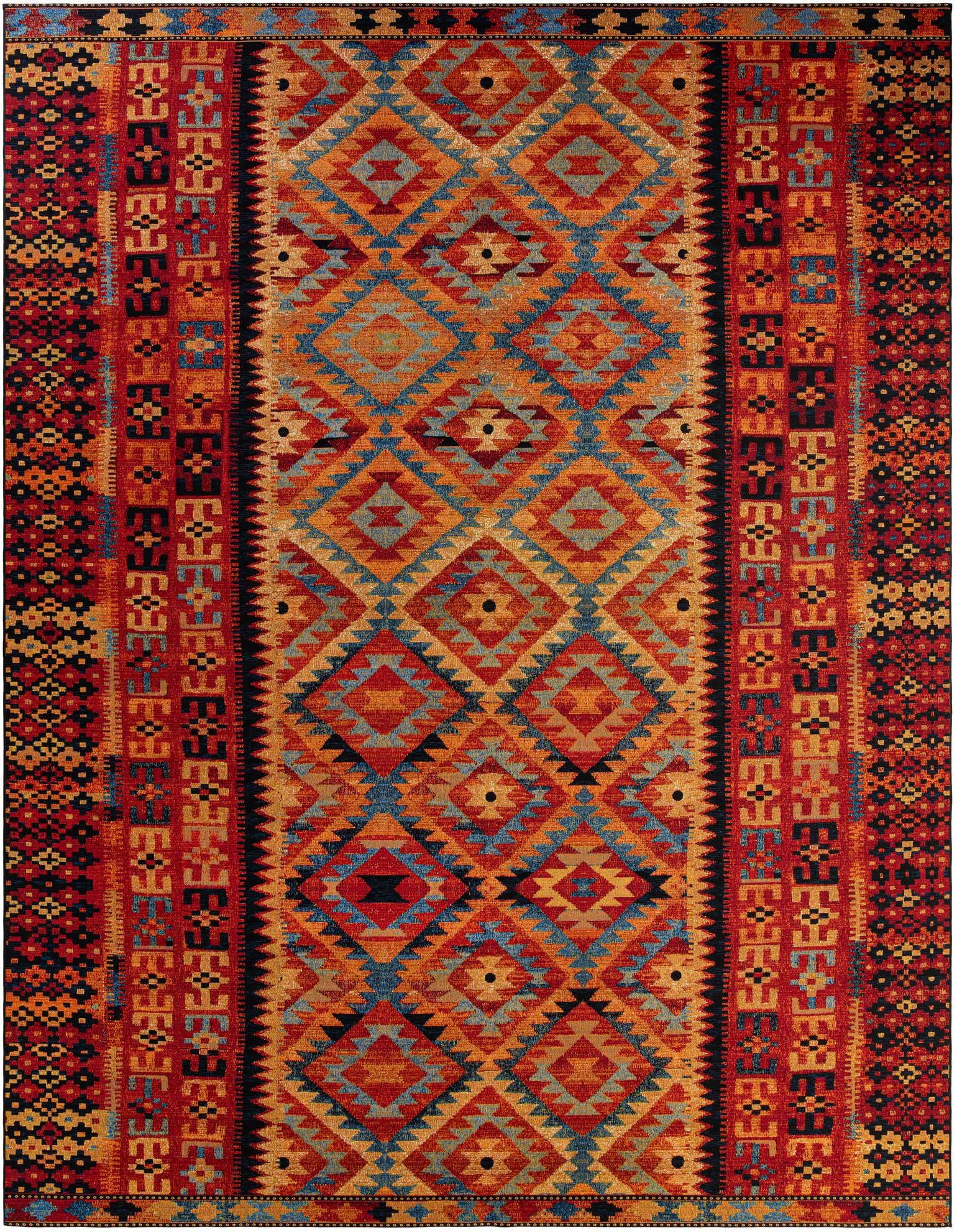 12' x 16' Easy-Clean Tribal Indoor / Outdoor Rug