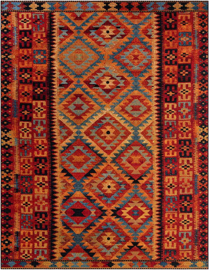 9' x 12' Easy-Clean Tribal Indoor / Outdoor Rug