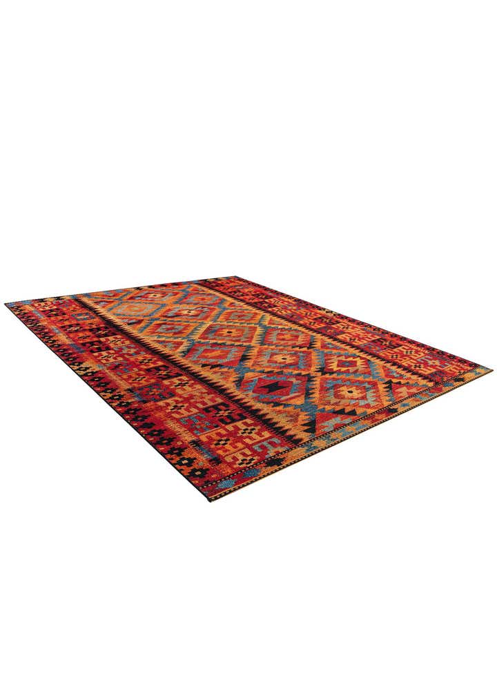 9' x 12' Easy-Clean Tribal Indoor / Outdoor Rug