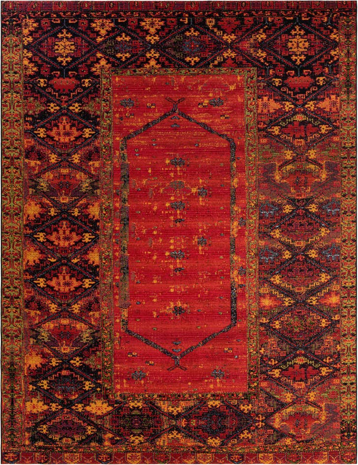 Detail image of 10' x 13' Easy-Clean Tribal Indoor / Outdoor Rug