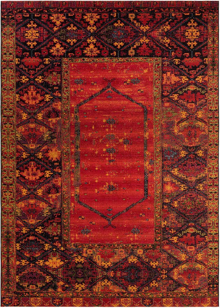 9' x 12' Easy-Clean Tribal Indoor / Outdoor Rug