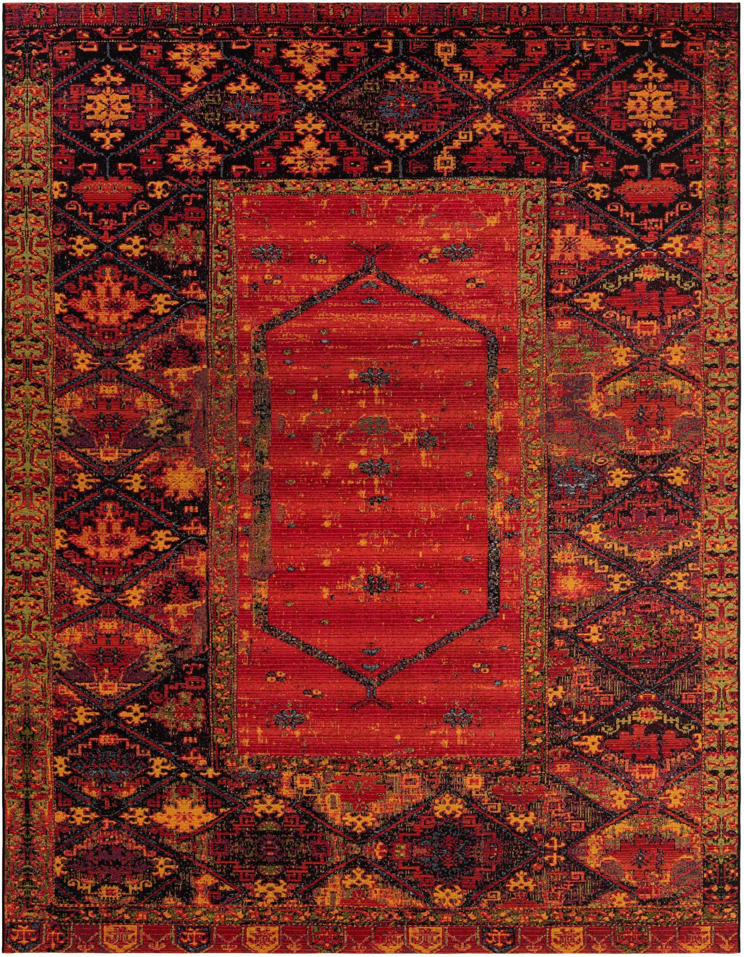 9' x 12' Easy-Clean Tribal Indoor / Outdoor Rug