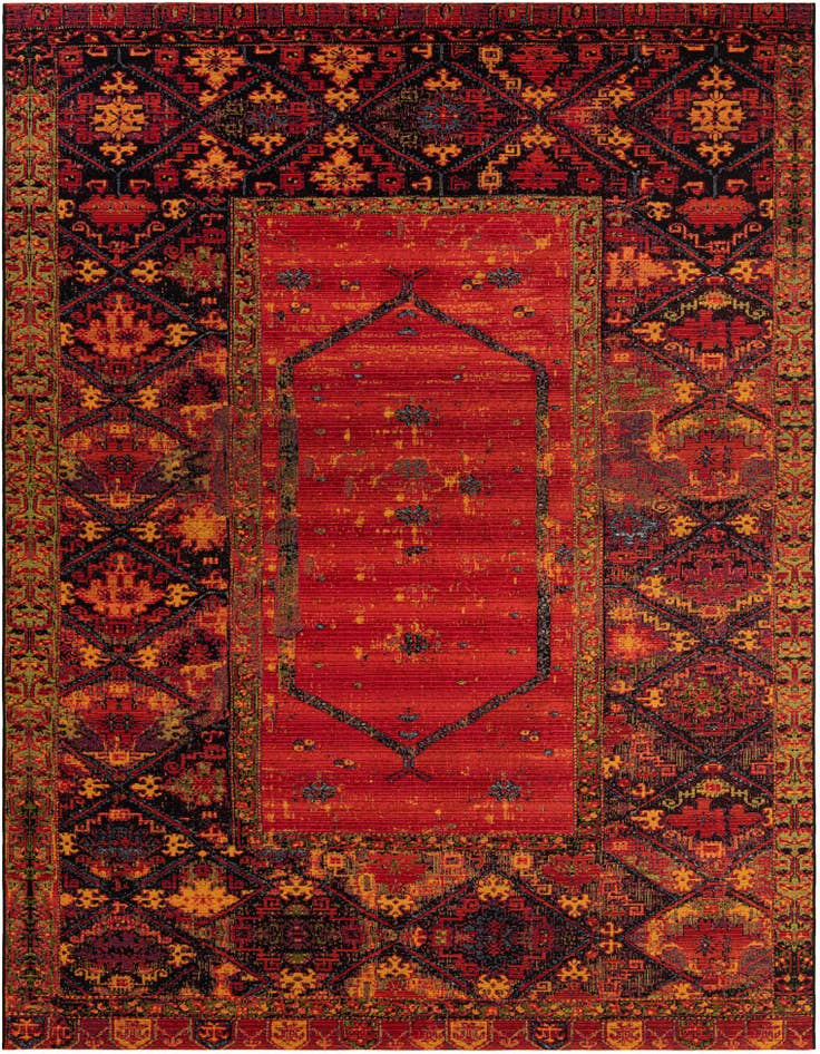 Detail image of 9' x 12' Easy-Clean Tribal Indoor / Outdoor Rug