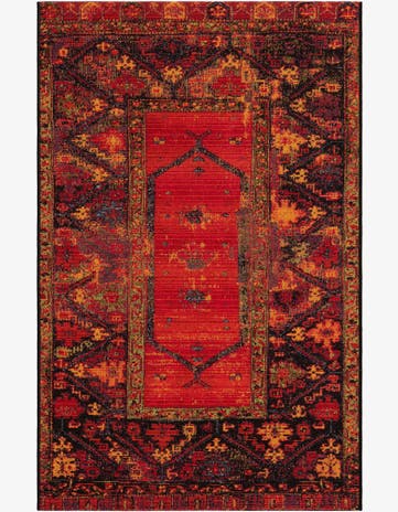 3' 3 x 5' 3 Easy-Clean Tribal Indoor / Outdoor Rug
