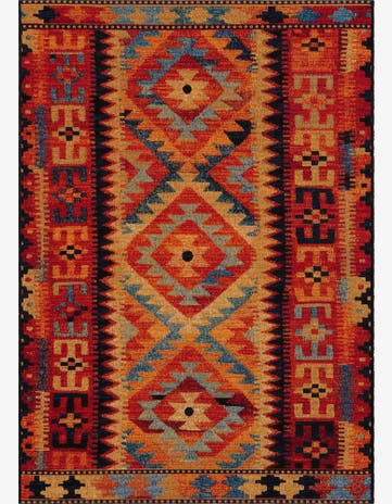 4' x 6' Easy-Clean Tribal Indoor / Outdoor Rug