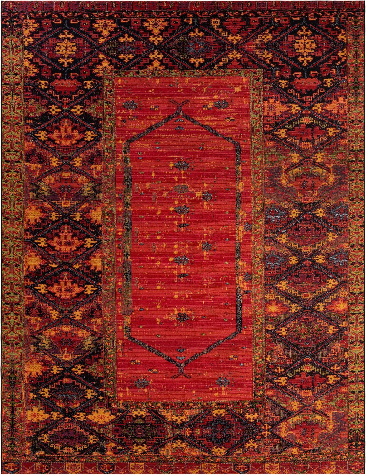 10' x 13'  Washable Tribal Indoor / Outdoor Rug