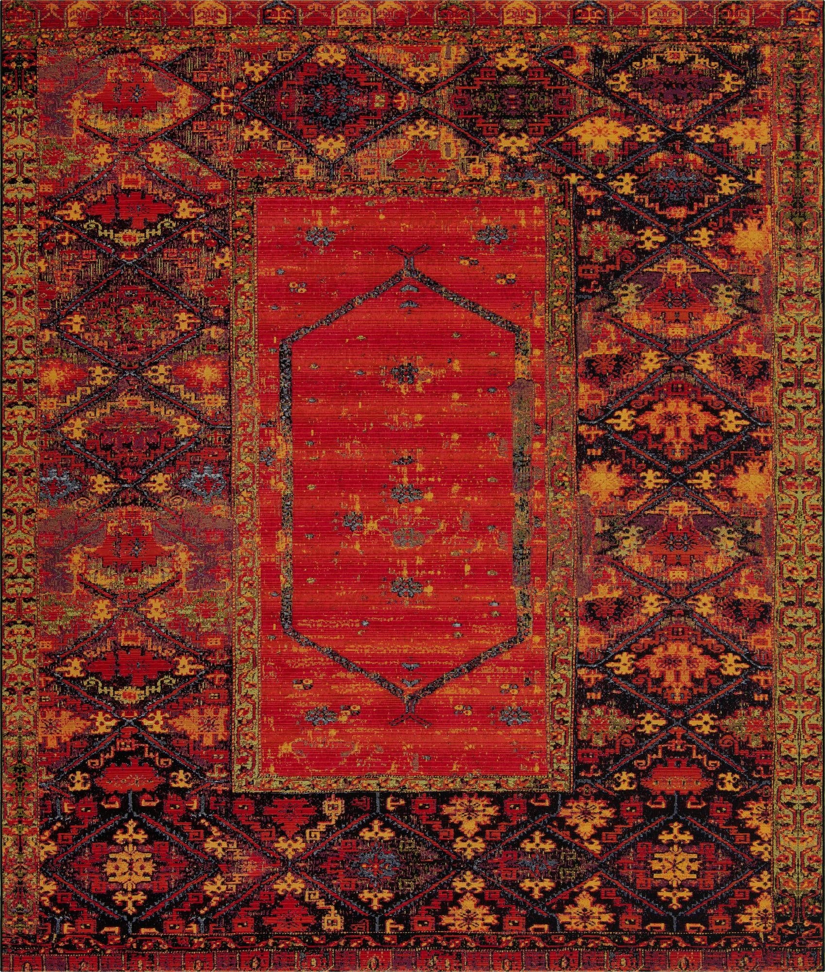 10' x 12'  Washable Tribal Indoor / Outdoor Rug