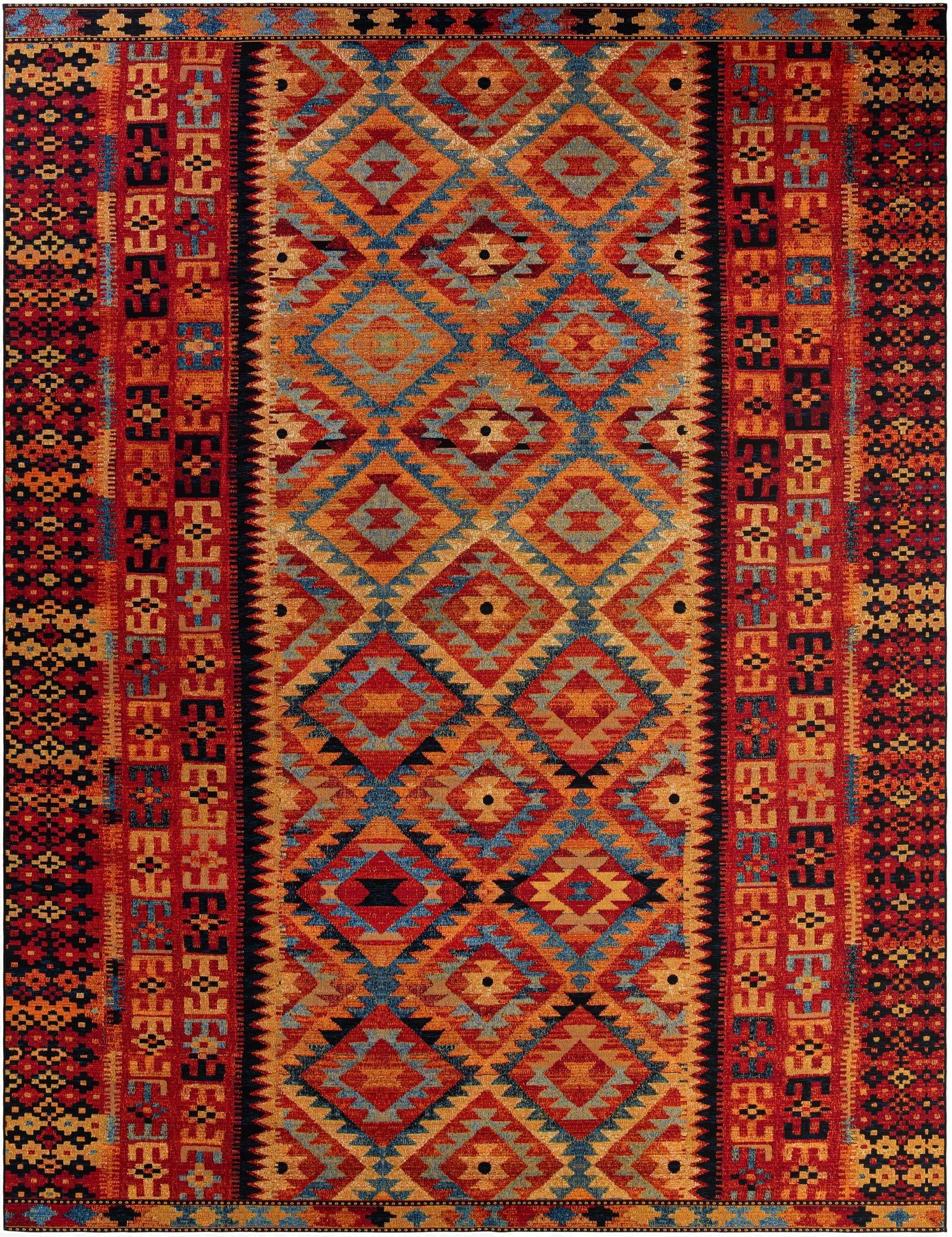 12' x 16'  Washable Tribal Indoor / Outdoor Rug