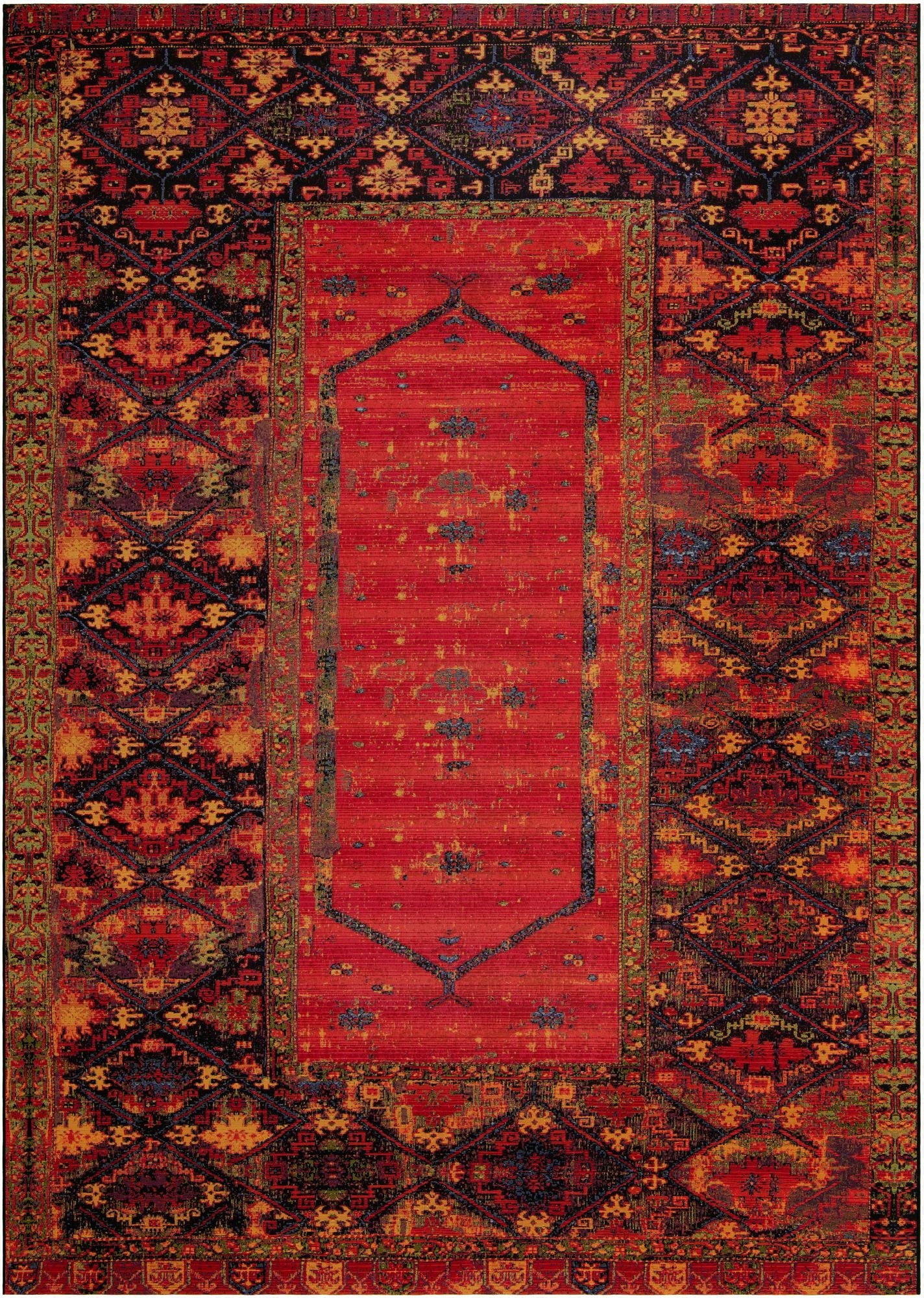 10' x 14'  Washable Tribal Indoor / Outdoor Rug