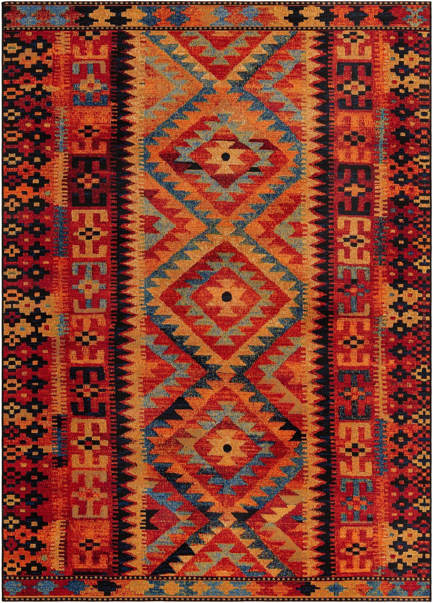 7' x 10'  Washable Tribal Indoor / Outdoor Rug