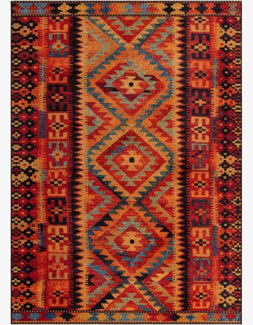 Easy-Clean Tribal Indoor / Outdoor Rug