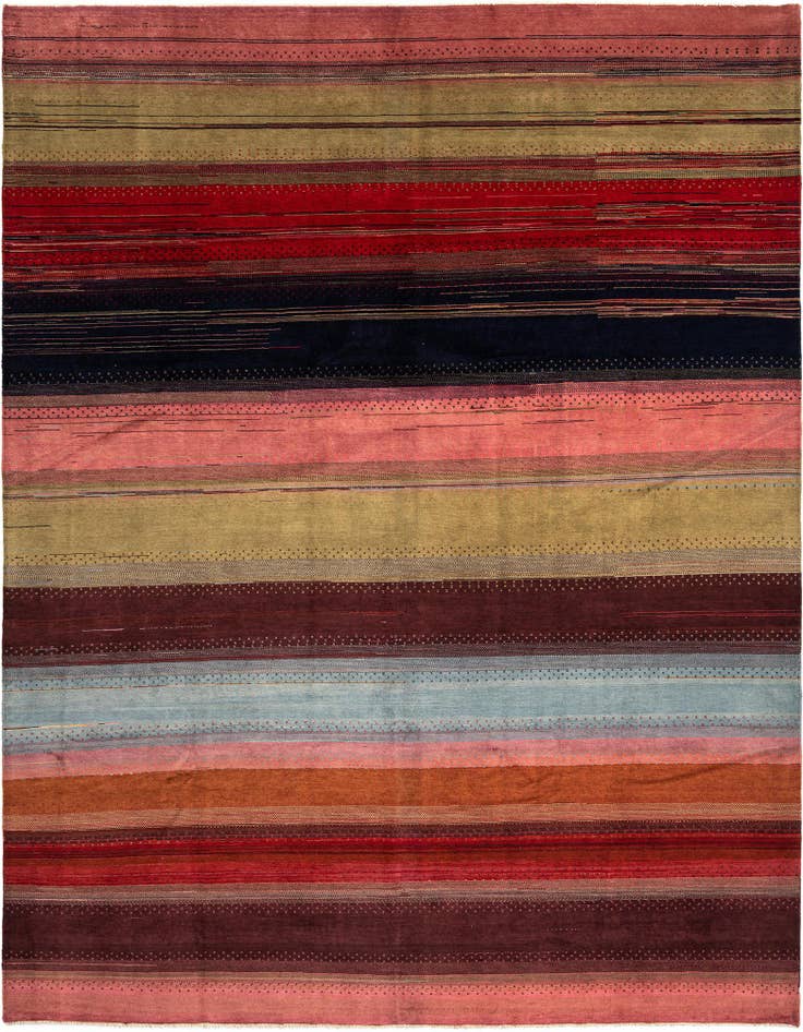 Detail image of 8' 7 x 10' 11 Pakistani Modern Wool Rug