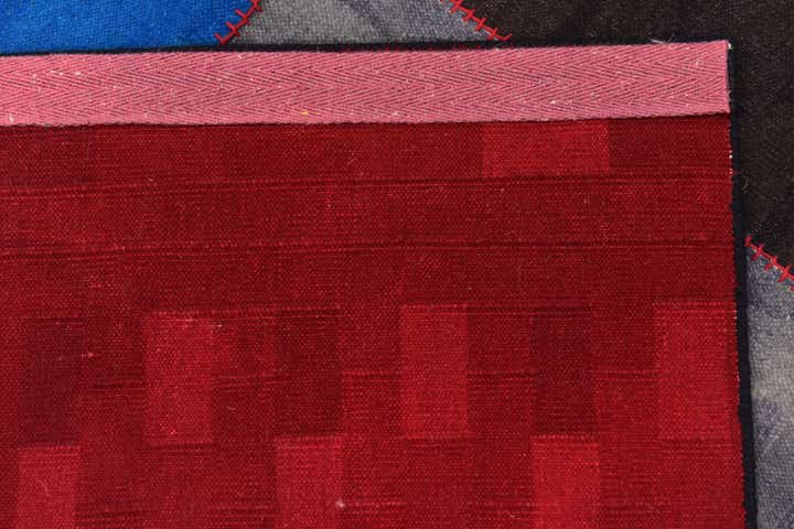 7' 2 x 9' 10 Hand Woven Patchwork Wool Rug