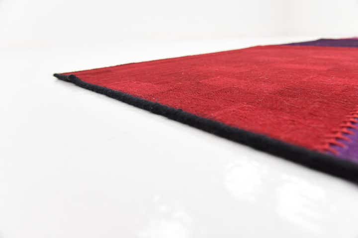 7' 2 x 9' 10 Hand Woven Patchwork Wool Rug