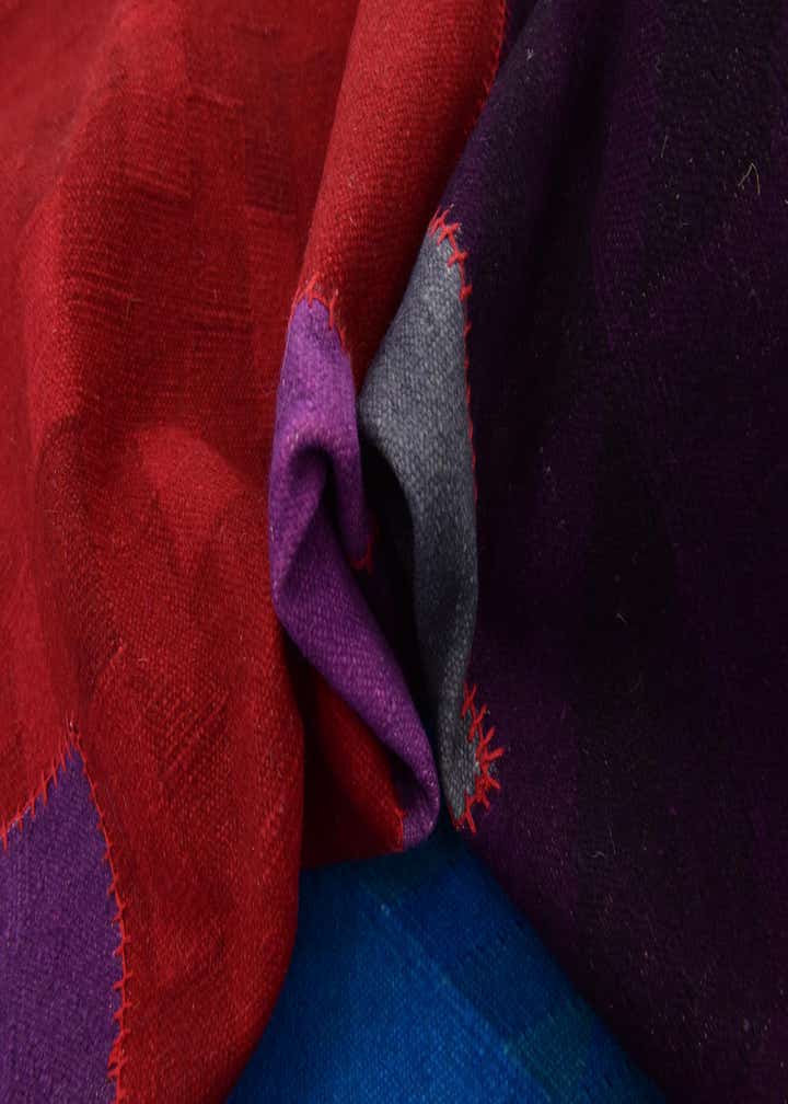 7' 2 x 9' 10 Hand Woven Patchwork Wool Rug