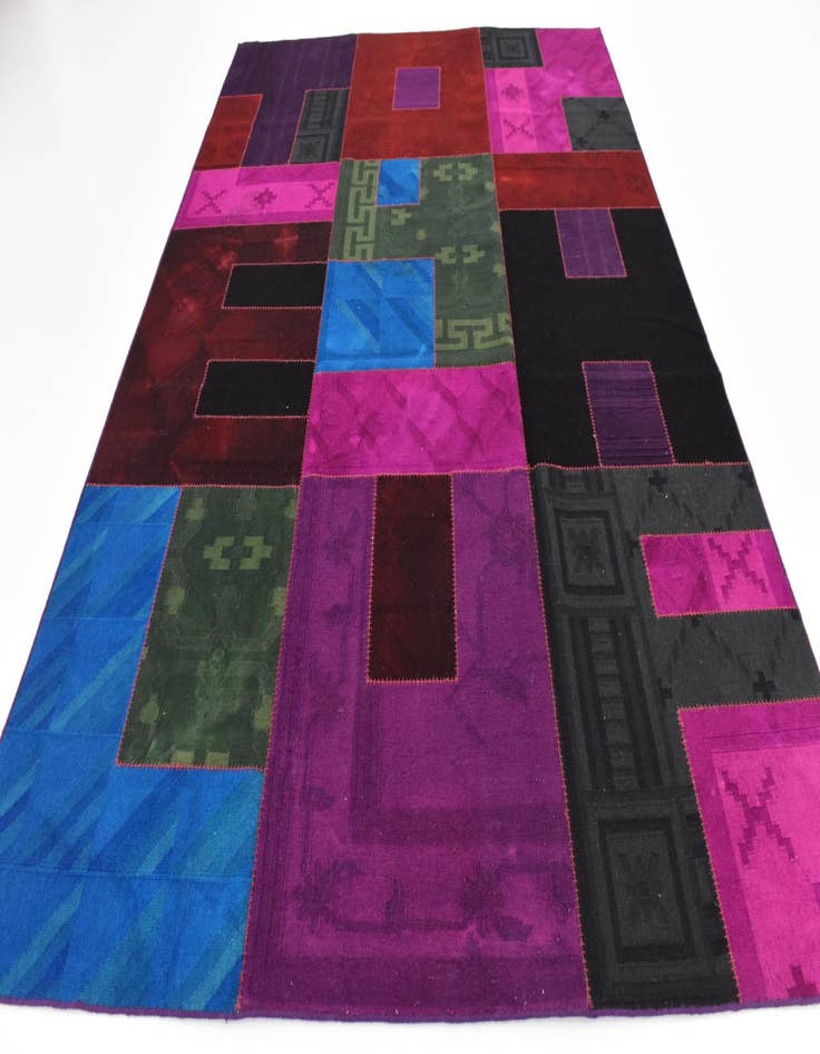 Detail image of 7' 4 x 10' Hand Woven Patchwork Wool Rug
