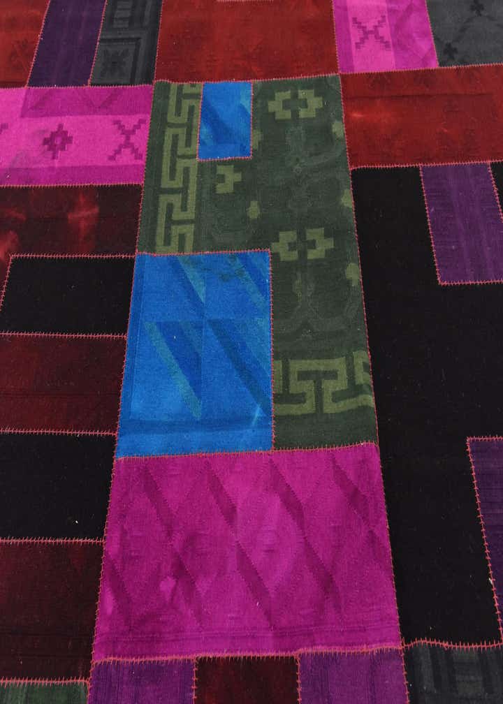 7' 4 x 10' Hand Woven Patchwork Wool Rug