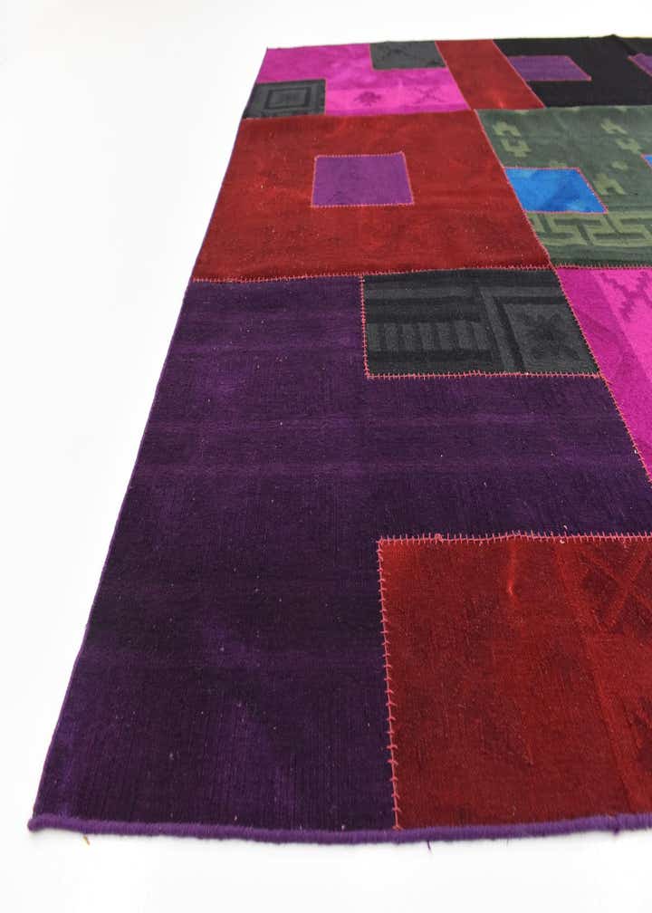 7' 4 x 10' Hand Woven Patchwork Wool Rug