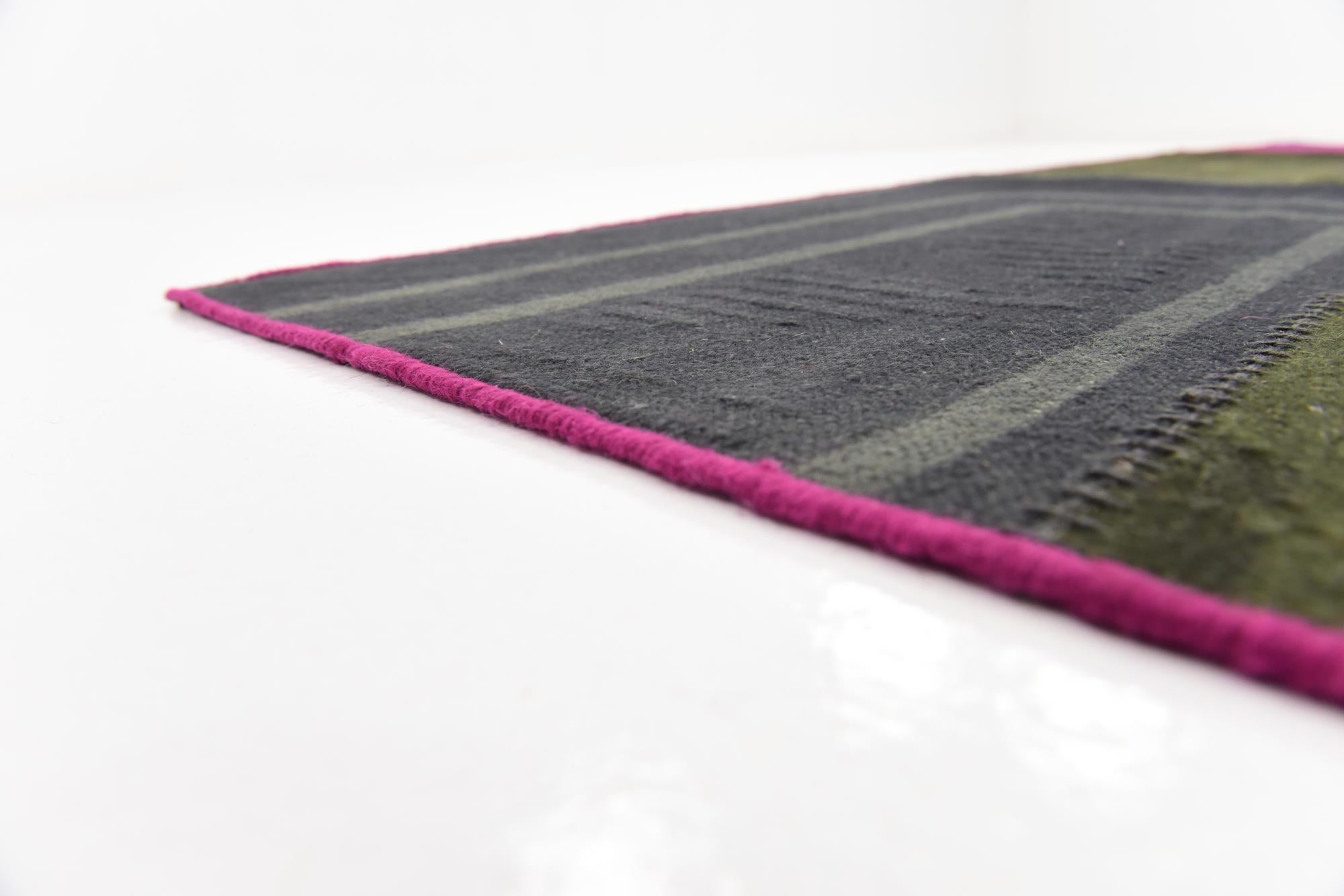 7' 3 x 10' Hand Woven Patchwork Wool Rug