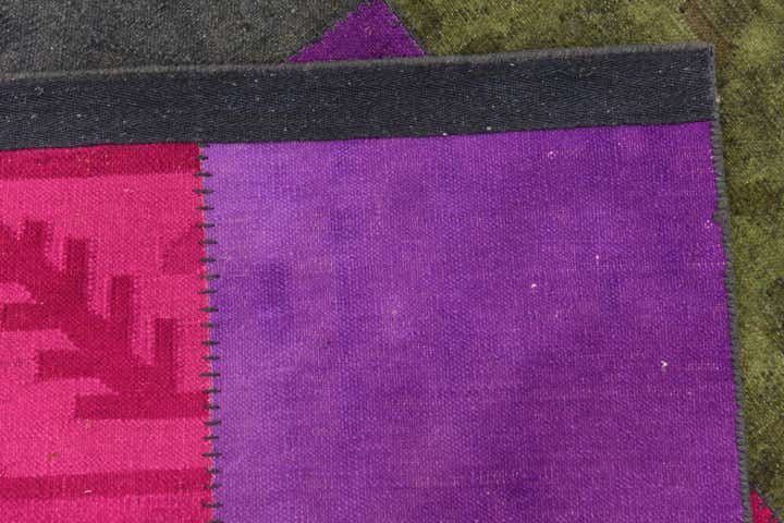 7' 3 x 10' Hand Woven Patchwork Wool Rug