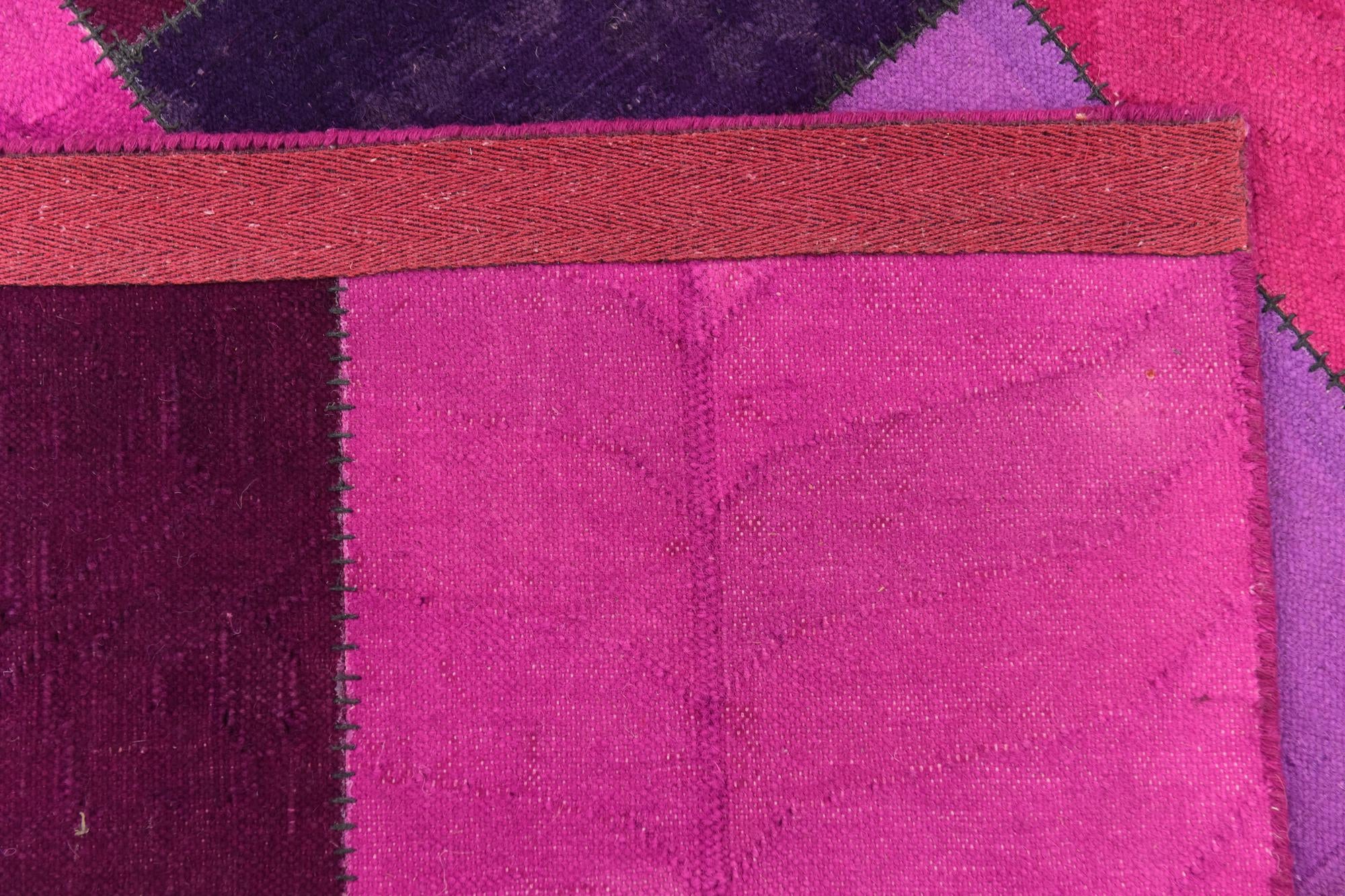 7' 6 x 10' Hand Woven Patchwork Wool Rug