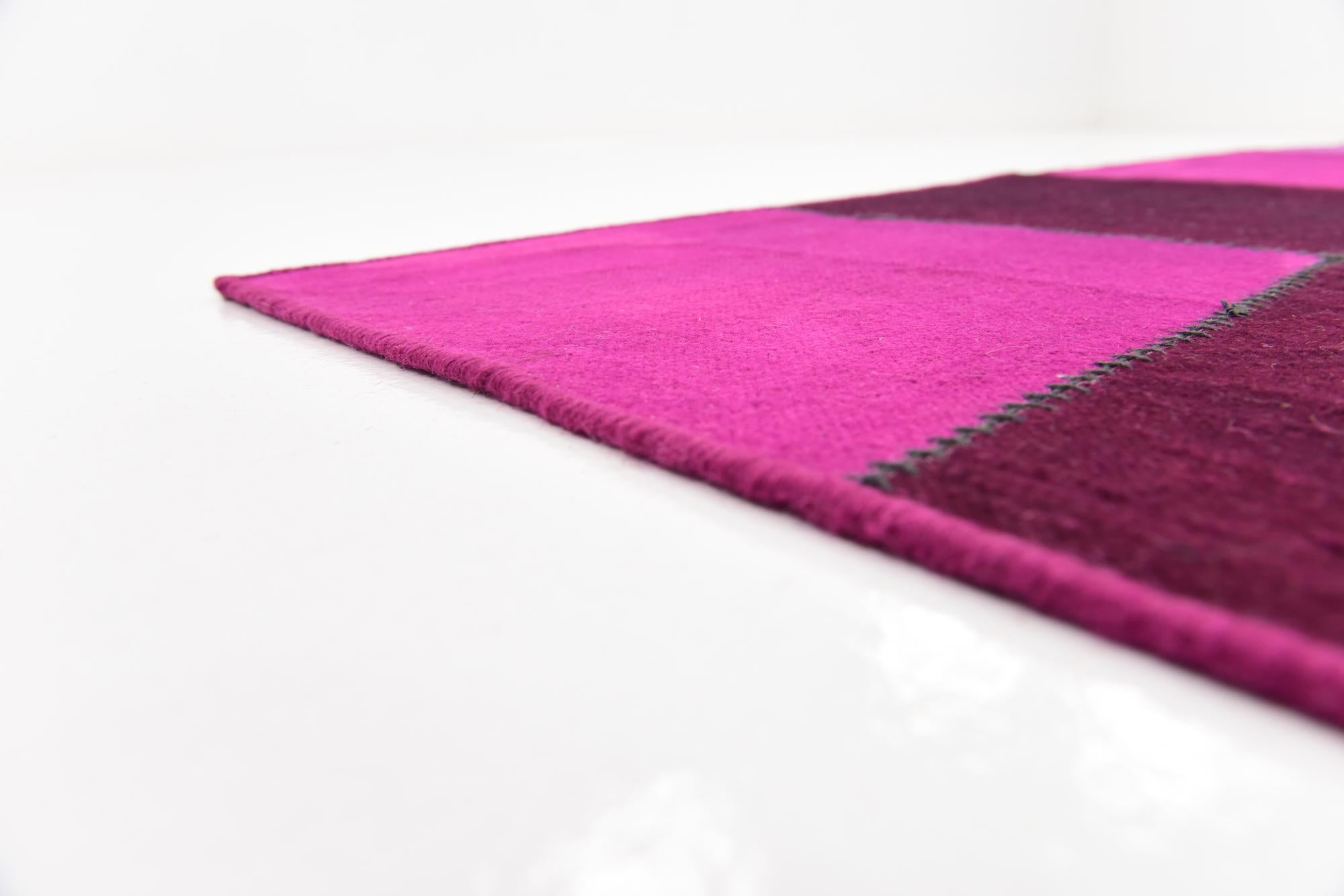 7' 6 x 10' Hand Woven Patchwork Wool Rug