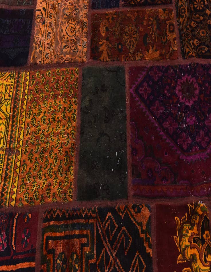 Detail image of 5' 7 x 7' 8 Hand Knotted Patchwork Persian Wool Rug