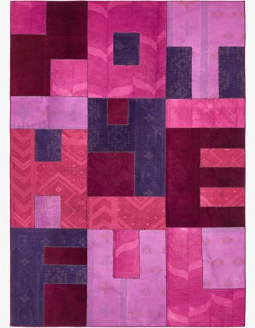 7' 6 x 10' Hand Woven Patchwork Wool Rug