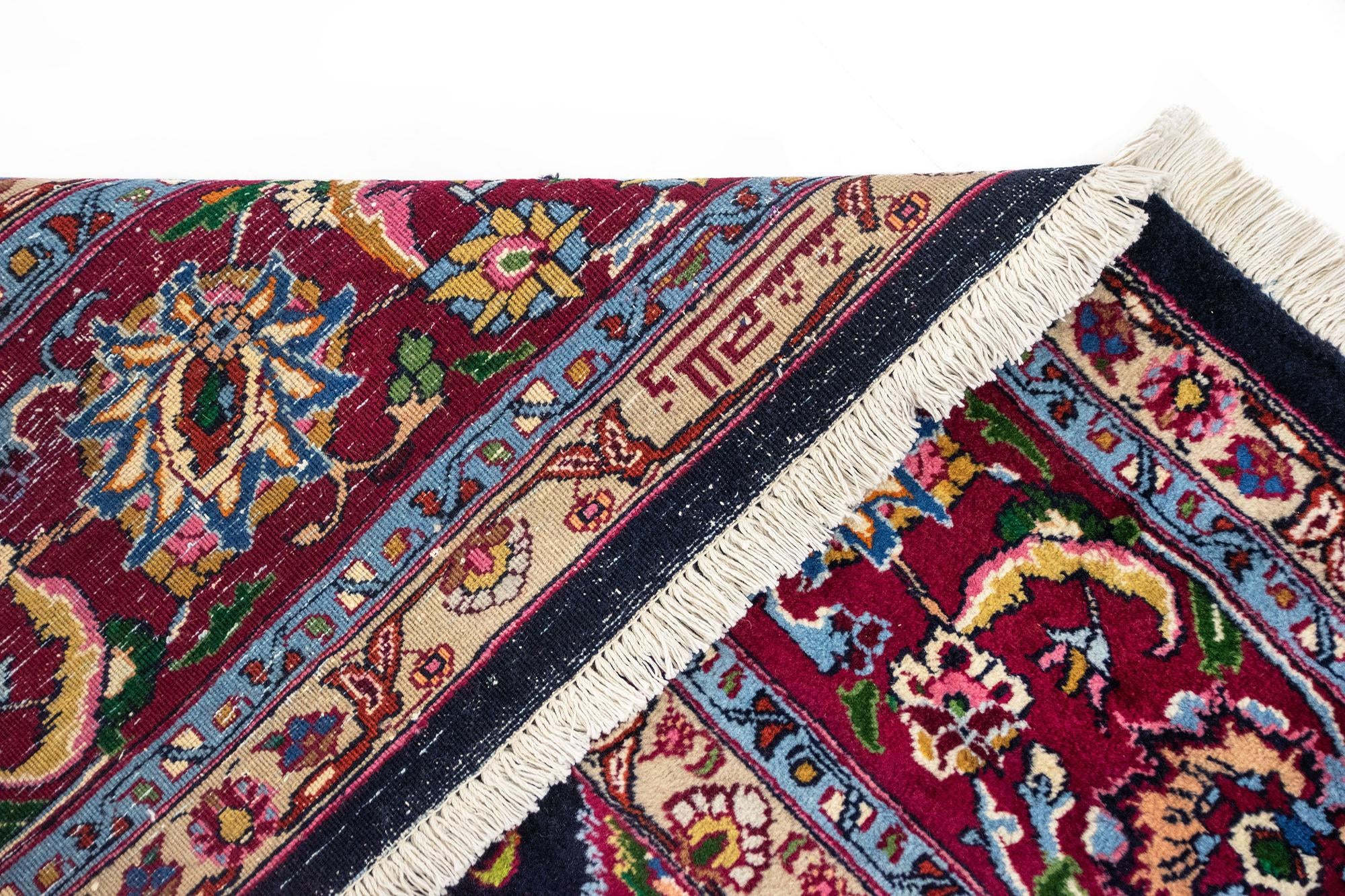 9' 8 x 12' 3 Hand Knotted Sarough Persian Wool Rug
