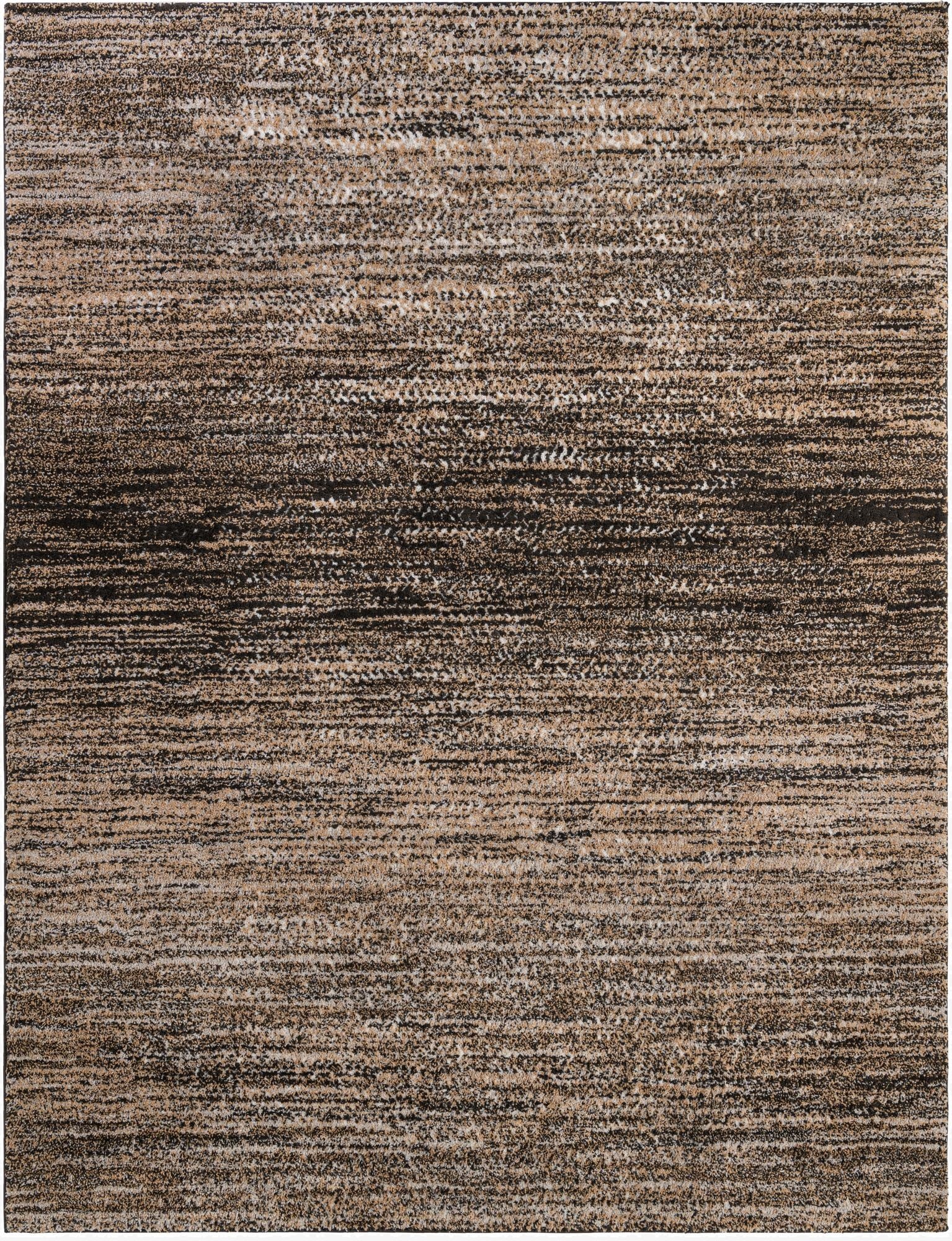 A rectangular 8x10 Sepia Collection rug featuring a modern abstract pattern in multi-colored tones of brown, black, and beige.
