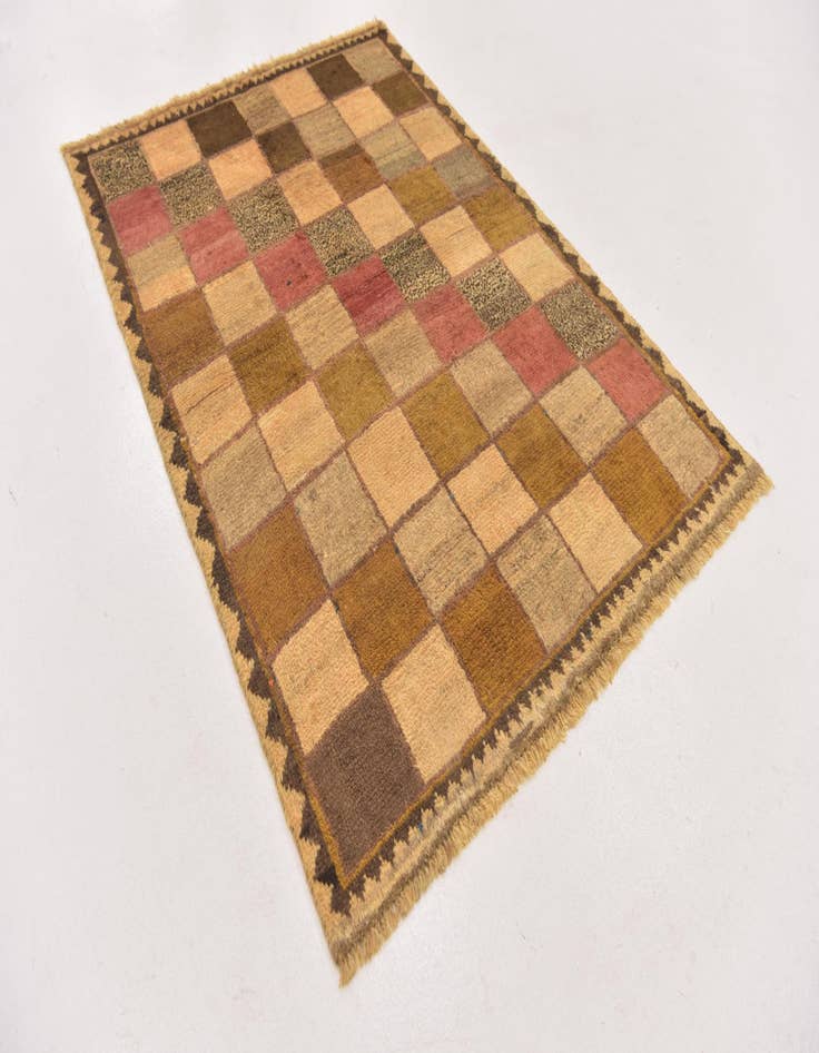 Detail image of 3' 5 x 4' 10  Hand Knotted Shiraz-Gabbeh Persian Wool Rug