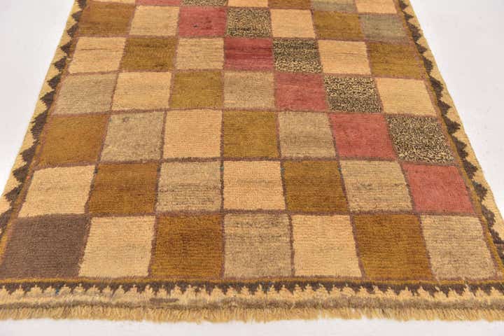3' 5 x 4' 10 Hand Knotted Shiraz-Gabbeh Persian Wool Rug
