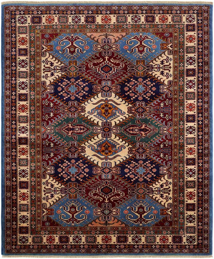 6' 1 x 7' 3 Hand Knotted Shirvan Rug