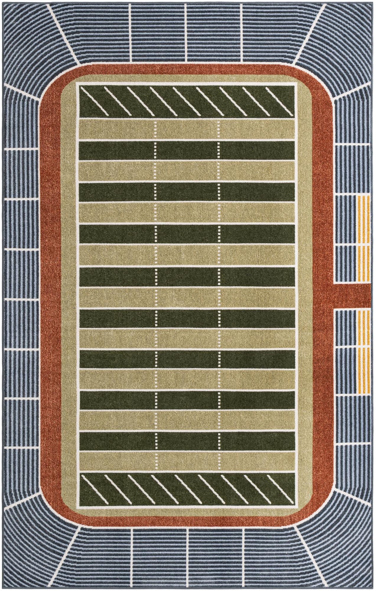 5' 3 x 8' Sports Washable Rug