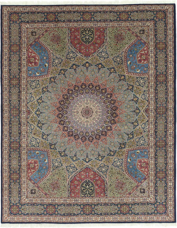 Detail image of 9' 9 x 13' Hand Knotted Tabriz Persian Rug