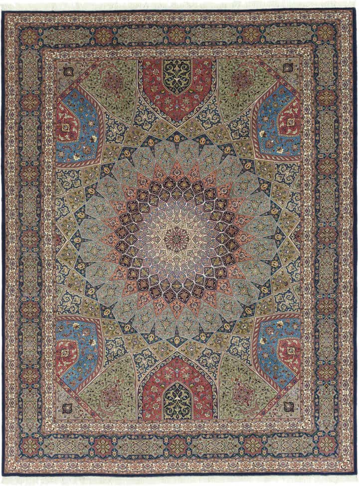 9' 9 x 13' Hand Knotted Tabriz Persian Rug