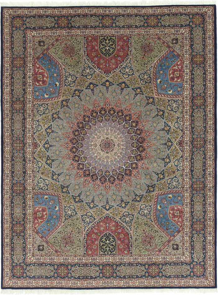 Detail image of 9' 9 x 13' Hand Knotted Tabriz Persian Rug