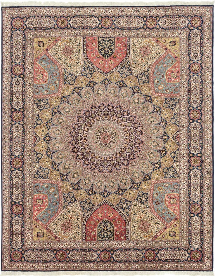 Detail image of 9' 6 x 13' 4 Hand Knotted Tabriz Persian Rug
