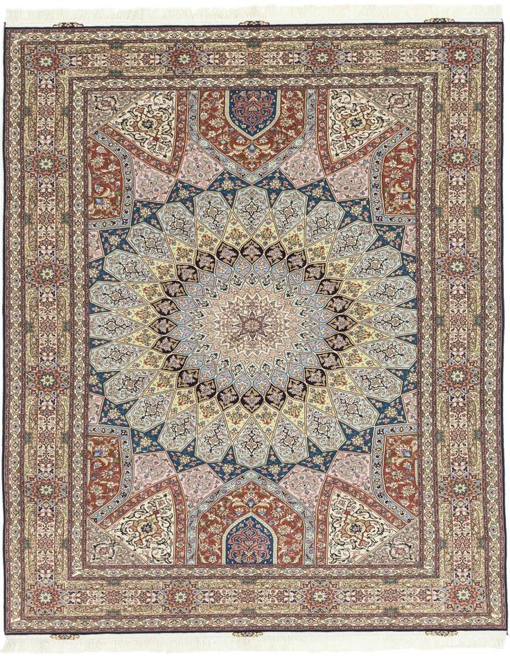 Detail image of 6' 5 x 10' 1 Hand Knotted Tabriz Persian Rug