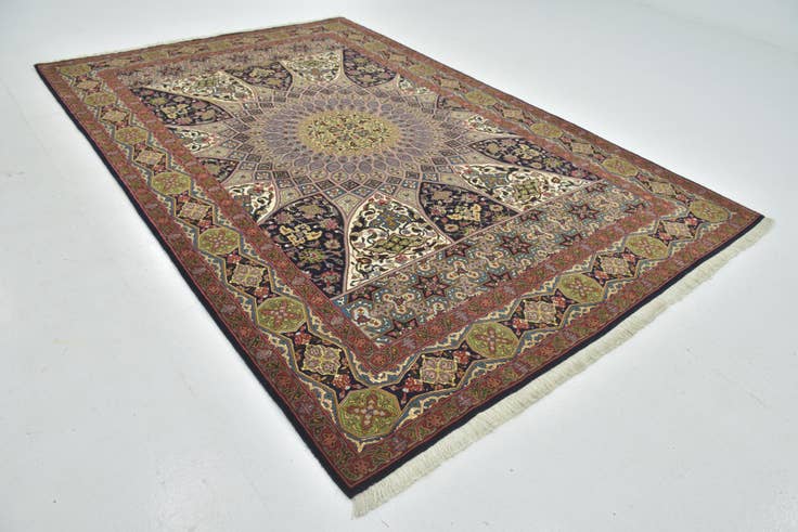 Detail image of 6' 8 x 10' 1 Hand Knotted Tabriz Persian Wool Rug