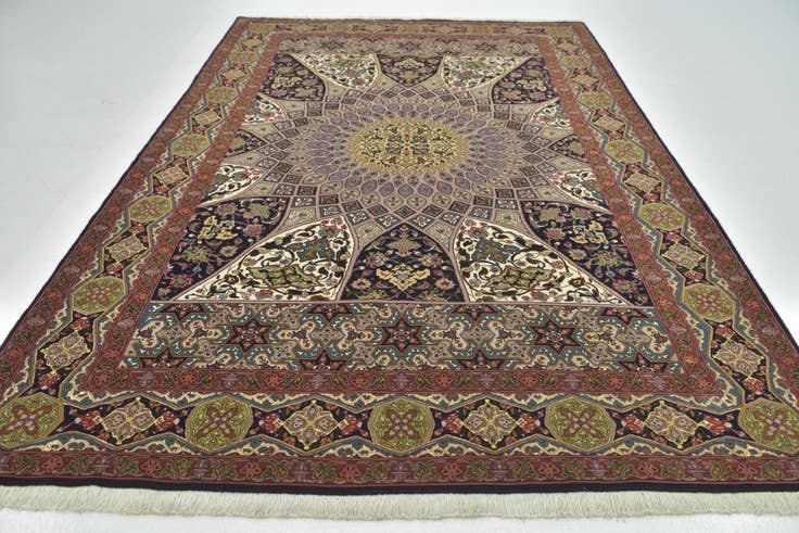 Detail image of 6' 8 x 10' 1 Hand Knotted Tabriz Persian Wool Rug